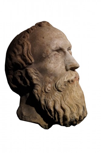 Portrait head of a bearded man