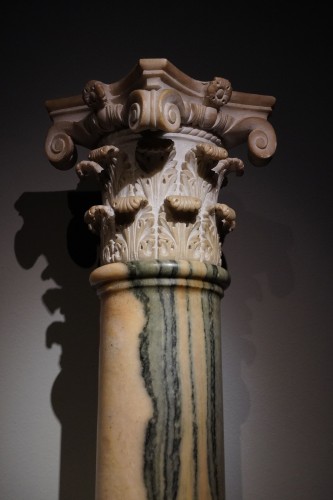 Cipollino marble column with capital - Decorative Objects Style 