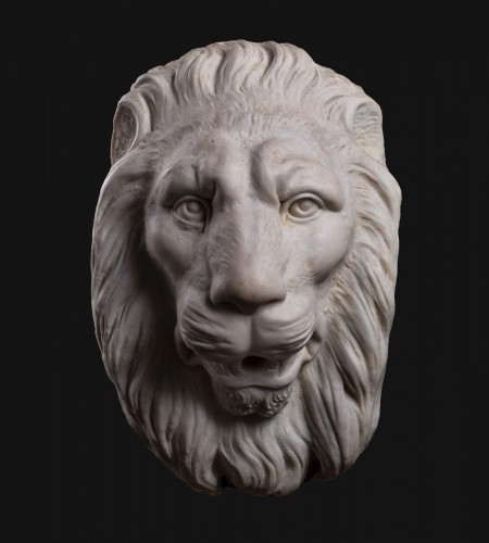 Antiquités - Tête de fontaine de lion, Italie XIXe siècle