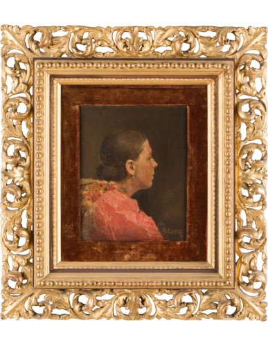 XIXe siècle - Portrait de femme - Demetrio COSOLA (1851 – 1895)