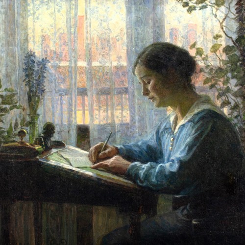 Paintings & Drawings  - Caroline Van Deurs (1860-1932)  Else&#039;s Letter