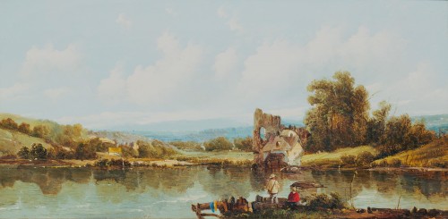 Alfred Gomersal Vickers (1810-1837) Une scène de rivière - Tableaux et dessins Style 