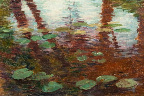 XIXe siècle - Paul-Édouard Crébassa (1864-1912) - Rivière aux nénuphars