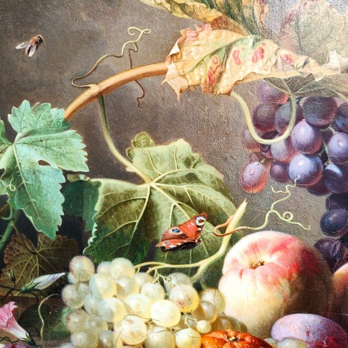 XIXe siècle - Nature Morte avec oiseau, abeille - Pieter Willem Romenij  (1830-1898)