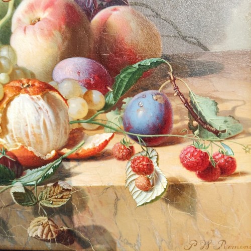 Antiquités - Nature Morte avec oiseau, abeille - Pieter Willem Romenij  (1830-1898)