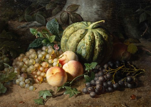 Nature morte à la citrouille - Pieter Willem Romenij  (1830-1898)