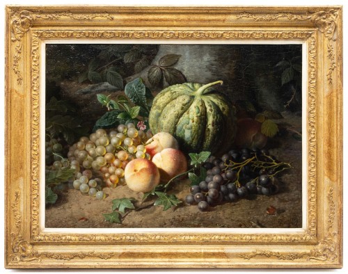 Tableaux et dessins Tableaux XIXe siècle - Nature morte à la citrouille - Pieter Willem Romenij  (1830-1898)