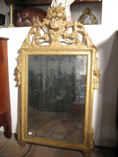 Miroir Louis XVI en bois doré Provence - Miroirs, Trumeaux Style Louis XVI