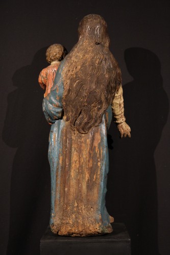  - Late 16th C Virgin and Child in  polychrome wood From Franche Comté