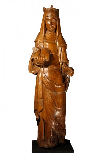 Statue de sainte (probablement Hélène), travail Rhénan circa 1600