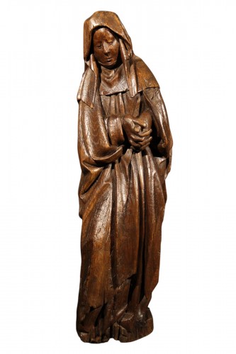 Late 15th C Virgin of pain. In oak wood. From Southern Netherlands.