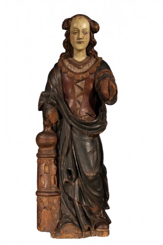 Buste en Bois Sculpté polychrome de Napoléon 1e