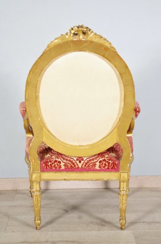 Napoléon III - Quatre fauteuils bois doré fin 19e