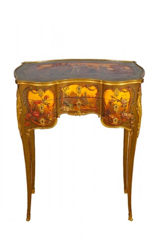 Dressing table in mahogany and Martin varnish, lock signed Paul Sormani (1817-1866)