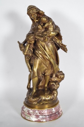 Retour de pêche - Mathurin MOREAU (1822-1912) - Sculpture Style 