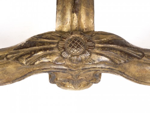 Antiquités - Paire de tabourets en bois doré Epoque Louis XIV