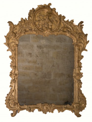 A french Louis XV giltwood mirror