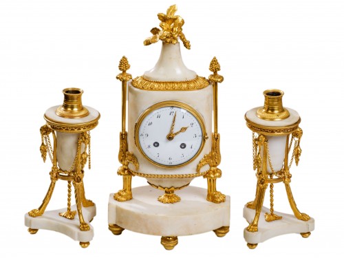 Louis XVI period mantel clock set - Horology Style Louis XVI