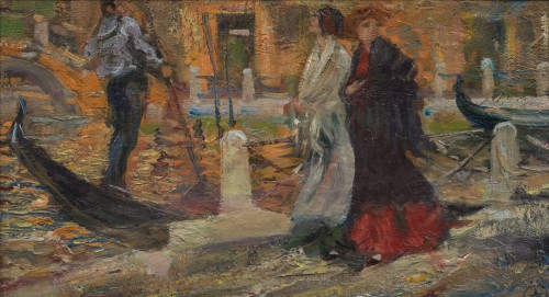 Paintings & Drawings  - Allan Österlind (1855-1938)  - Venetian Scene with Gondoliers