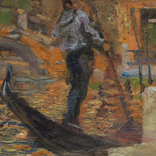 Allan Österlind (1855-1938)  - Venetian Scene with Gondoliers - 
