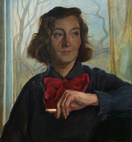 Eric Johansson (1896-1979) - Femme au nœud rouge, 1940