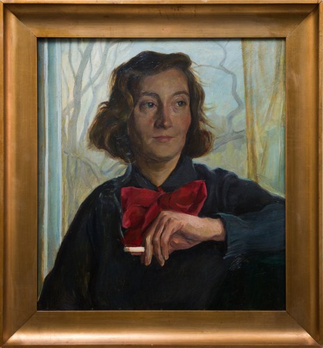 Eric Johansson (1896-1979) - Femme au nœud rouge, 1940 - Tableaux et dessins Style 