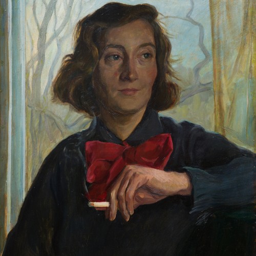 Eric Johansson (1896-1979) - Femme au nœud rouge, 1940 - ClassicArtworks Stockholm