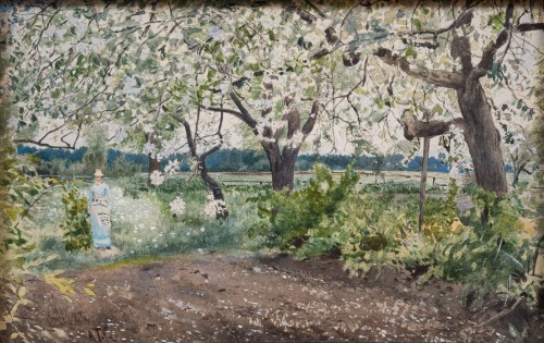 Albert Theodor Gellerstedt (1836-1914) Le Jardin à Sickelsjö, 1883 - Tableaux et dessins Style 