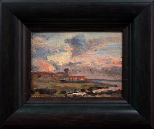 Georg Stoopendaal (1866-1953) - Paysage côtier avec des nuages dramatiques