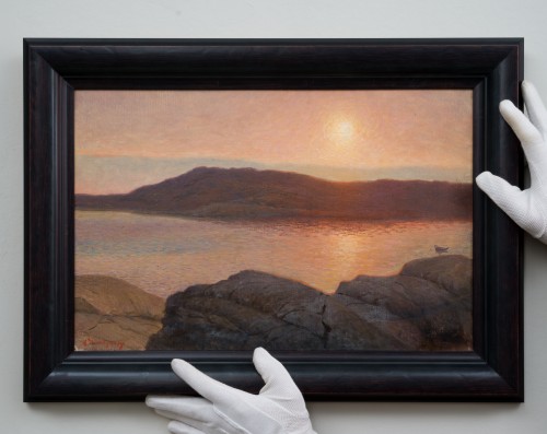 Anders Wahlgren (1861-1928) -Coucher de soleil sur la côte du Bohuslän - Tableaux et dessins Style 