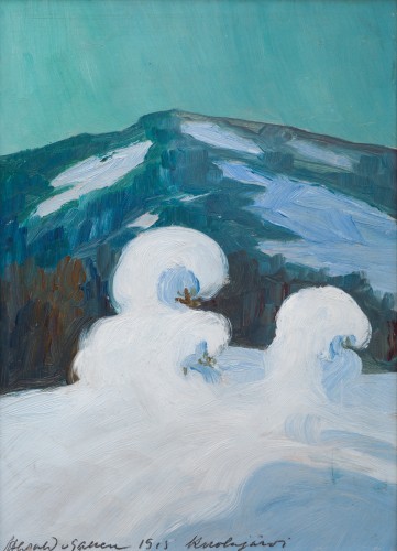 Tableaux et dessins Tableaux du XXe siècle - Harald Gallén (1880-1931) - Crépuscule en Laponie, Finlande