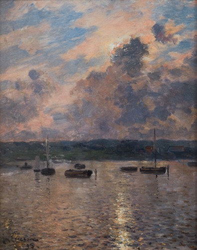 Tableaux et dessins Tableaux XIXe siècle - Johan Ericson (1849-1925) - Bateaux le long de la côte ouest de la Suède, 1895