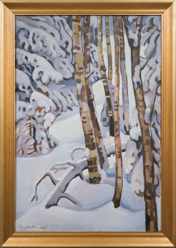 Reino Partanen (1889-1972) - Bouleaux et épicéas chargés de neige, 1927