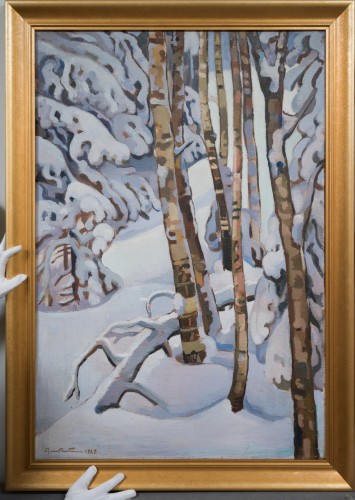 Reino Partanen (1889-1972) - Bouleaux et épicéas chargés de neige, 1927 - Tableaux et dessins Style 