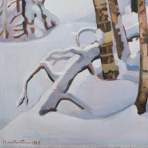 XXe siècle - Reino Partanen (1889-1972) - Bouleaux et épicéas chargés de neige, 1927