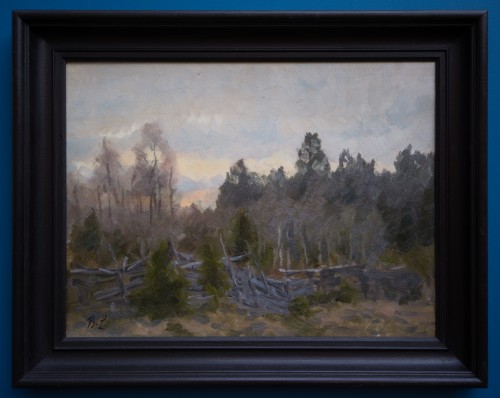 Bruno Liljefors (1860–1939) - Paysage de printemps avec clôture, Uppland - Tableaux et dessins Style 