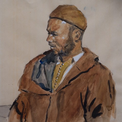 Hugo Backmansson (1860-1953)  - Portrait of a Man from the Rif Region - 