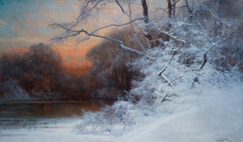 Mauritz Lindström (1849–1923) - Winter Twilight - Paintings & Drawings Style 