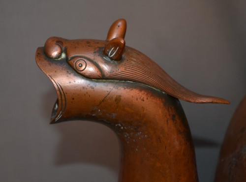 Asian Works of Art  - Temple teapot. Embossed copper, Japan Edo périod