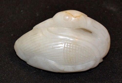 Goose Pendant In White Jade Stained With Rust.China 18th Century Or Earlier - Asian Works of Art Style 