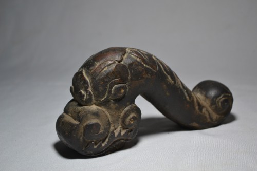 Asian Works of Art  - Cast bronze cannon handles, representing 2 dragons