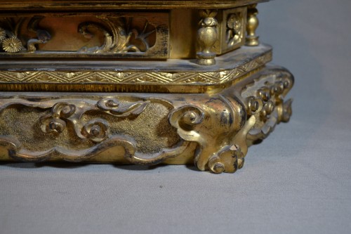 Japanese Altar in Gilded Lacquered Wood. Buddhist Trinity 15th and 18th cen - 