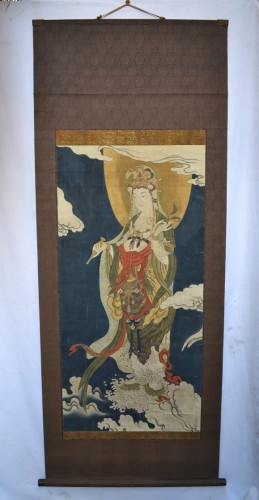 Kakemono aquarelle sur soie représentant Guanyin, japon période Edo - Conservatoire Sakura