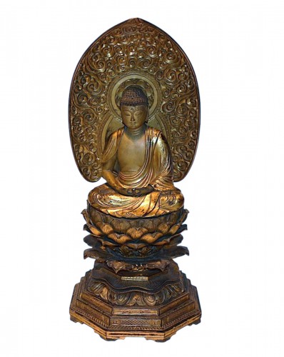 Lacquered wood Buddha, Japan Edo period