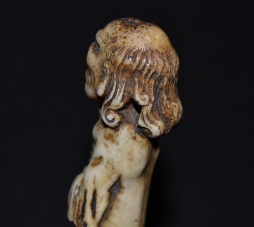 Antiquités - Netsuke Sennin in deer antler, Japan Edo 18th century or before