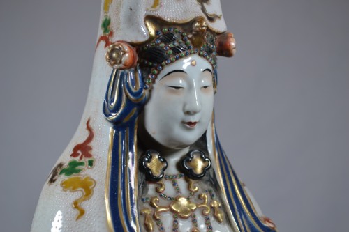 Antiquités - Guanyin en porcelaine de Kutani, Japon ère Meiji fin du 19e siècle