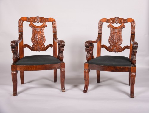 Six Italian mahogany armchairs circa 1800 - Seating Style 