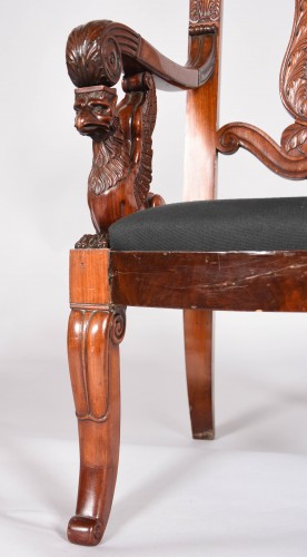 Six Italian mahogany armchairs circa 1800 - 