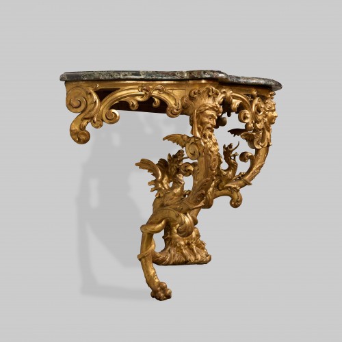 Régence wall console with winged genii, dragons and musical putti - Furniture Style French Regence