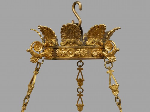 XIXe siècle - Lustre Charles X en corbeille de la Manufacture Feuillet à Paris